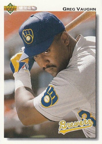 #232 Greg Vaughn - Milwaukee Brewers - 1992 Upper Deck Baseball