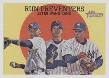 #237 Run Preventers Derek Jeter / Chien-Ming Wang / Robinson Cano - New York Yankees - 2008 Topps Heritage Baseball