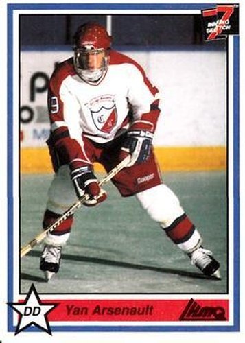 #237 Yan Arsenault - Longueuil College Francais - 1990-91 7th Inning Sketch QMJHL Hockey