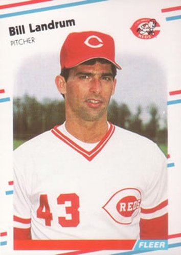 #238 Bill Landrum - Cincinnati Reds - 1988 Fleer Baseball