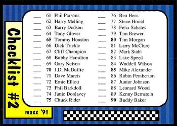 #238 Checklist 61-120 - 1991 Maxx Racing