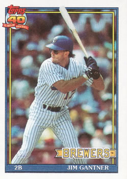 #23 Jim Gantner - Milwaukee Brewers - 1991 Topps Baseball