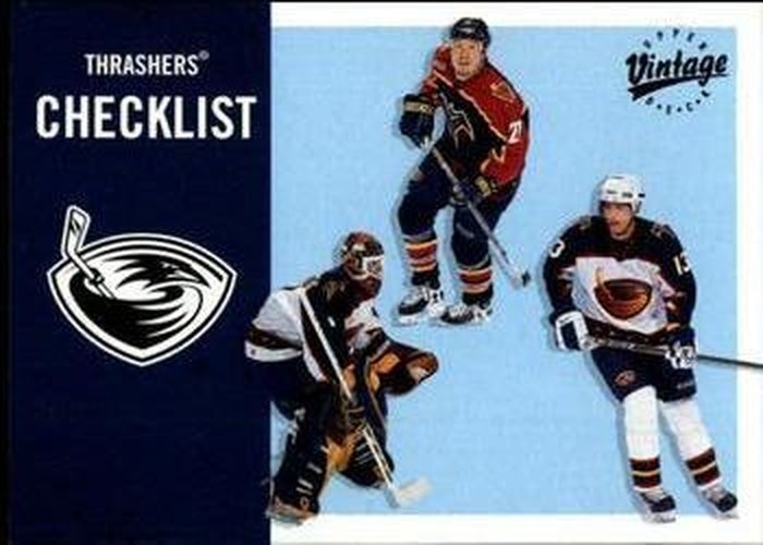 #23 Thrashers Checklist - Atlanta Thrashers - 2000-01 Upper Deck Vintage Hockey