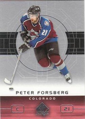 #23 Peter Forsberg - Colorado Avalanche - 2002-03 SP Authentic Hockey