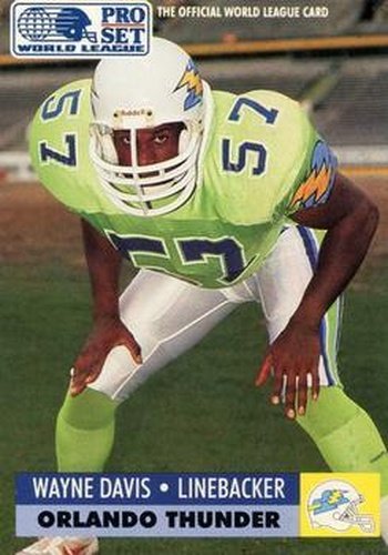 #23 Wayne Davis - Orlando Thunder - 1991 Pro Set - WLAF Inserts Football