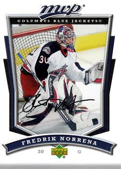 #23 Fredrik Norrena - Columbus Blue Jackets - 2007-08 Upper Deck MVP Hockey