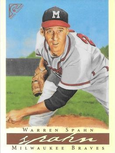 #23b Warren Spahn - Milwaukee Braves - 2003 Topps Gallery Hall of Fame - Artist's Proofs Baseball