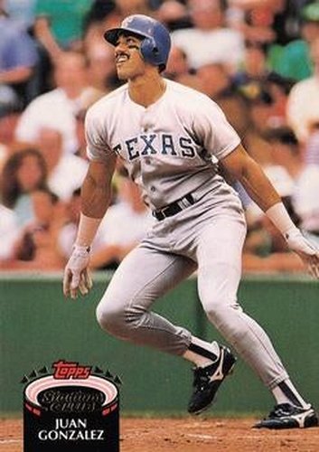 #240 Juan Gonzalez - Texas Rangers - 1992 Stadium Club Baseball