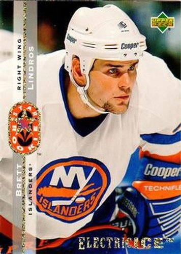 #240 Brett Lindros - New York Islanders - 1994-95 Upper Deck Hockey - Electric Ice