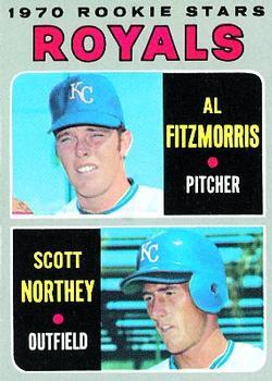 #241 Royals 1970 Rookie Stars Al Fitzmorris / Scott Northey - Kansas City Royals - 1970 Topps Baseball