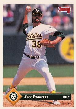 #241 Jeff Parrett - Oakland Athletics - 1993 Donruss Baseball