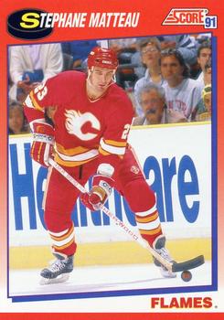 #242 Stephane Matteau - Calgary Flames - 1991-92 Score Canadian Bilingual Hockey