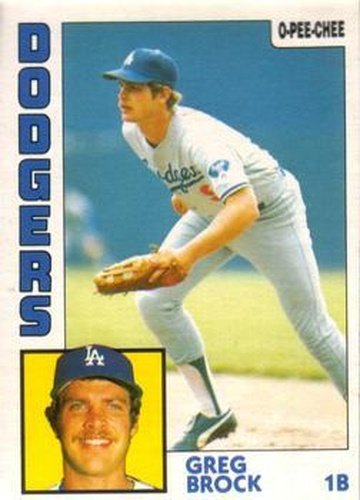 #242 Greg Brock - Los Angeles Dodgers - 1984 O-Pee-Chee Baseball