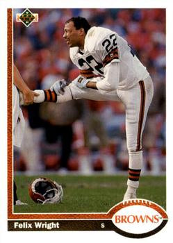 #243 Felix Wright - Cleveland Browns - 1991 Upper Deck Football