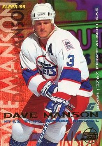 #243 Dave Manson - Winnipeg Jets - 1994-95 Fleer Hockey