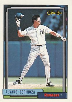 #243 Alvaro Espinoza - New York Yankees - 1992 O-Pee-Chee Baseball