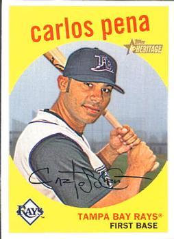 #244 Carlos Pena - Tampa Bay Rays - 2008 Topps Heritage Baseball