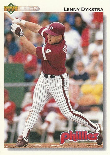 #246 Lenny Dykstra - Philadelphia Phillies - 1992 Upper Deck Baseball
