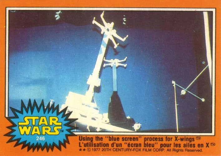 #246 Using the "blue screen" process for X-wings - 1977 O-Pee-Chee Star Wars