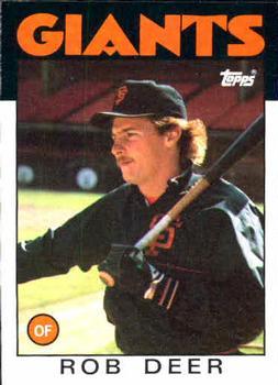 #249 Rob Deer - San Francisco Giants - 1986 Topps Baseball