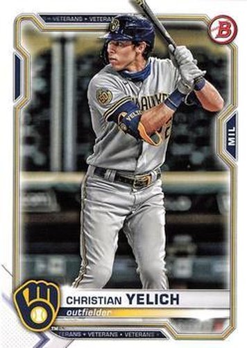 #24 Christian Yelich - Milwaukee Brewers - 2021 Bowman Baseball