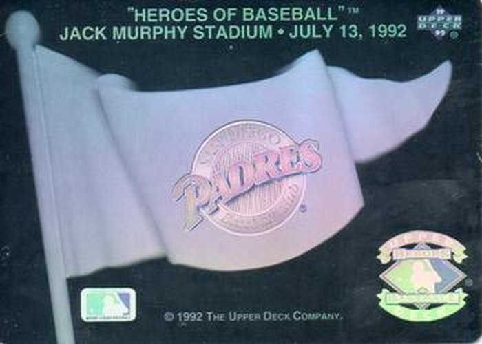 #NNO San Diego Padres - San Diego Padres - 1992 Upper Deck Baseball - Heroes of Baseball Pennant Holograms