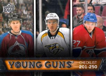 #250 Young Guns Checklist Nathan MacKinnon / Seth Jones / Alex Galchenyuk - Colorado Avalanche / Nashville Predators /Montreal Canadiens - 2013-14 Upper Deck Hockey