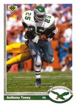 #252 Anthony Toney - Philadelphia Eagles - 1991 Upper Deck Football