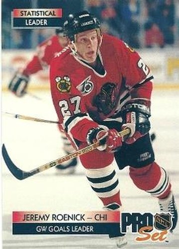 #252 Jeremy Roenick - Chicago Blackhawks - 1992-93 Pro Set Hockey