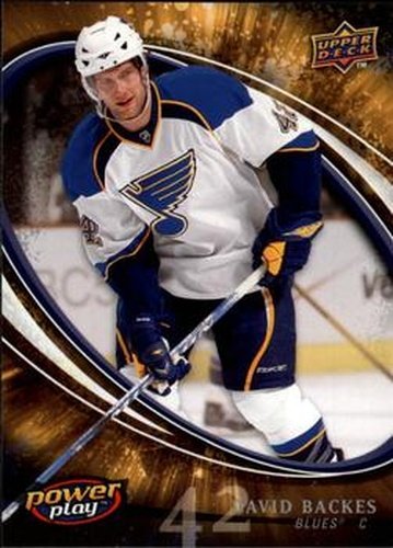#252 David Backes - St. Louis Blues - 2008-09 Upper Deck Power Play Box Set Hockey
