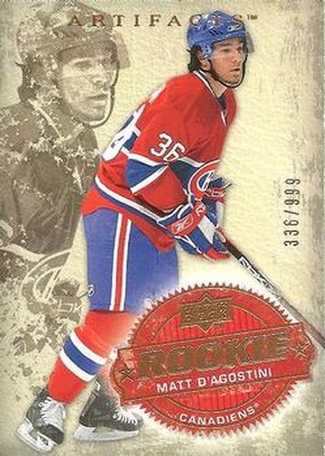 #252 Matt D'Agostini - Montreal Canadiens - 2008-09 Upper Deck Artifacts Hockey