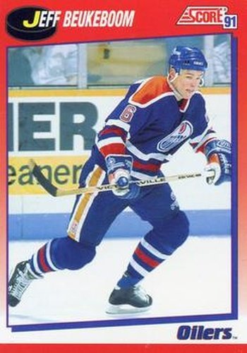 #253 Jeff Beukeboom - Edmonton Oilers - 1991-92 Score Canadian Bilingual Hockey