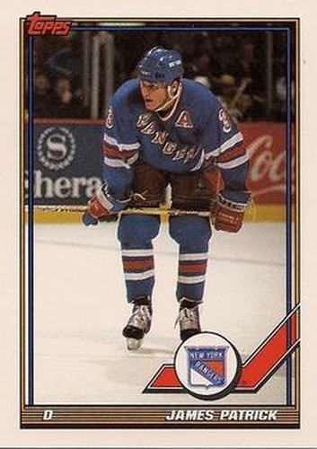 #253 James Patrick - New York Rangers - 1991-92 Topps Hockey