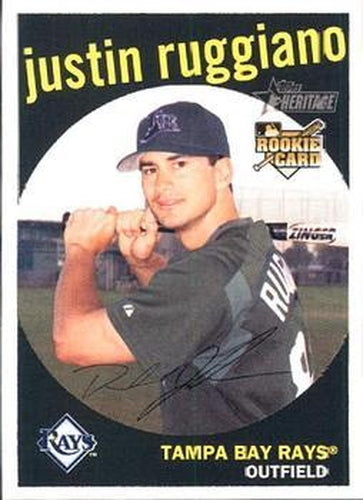 #253 Justin Ruggiano - Tampa Bay Rays - 2008 Topps Heritage Baseball