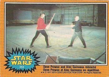 #253 Dave Prowse and Alec Guinness rehearse - 1977 O-Pee-Chee Star Wars