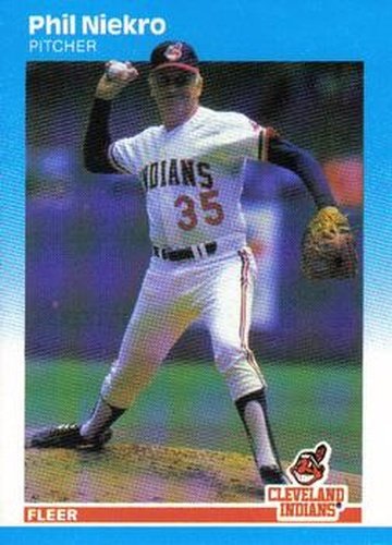 #254 Phil Niekro - Cleveland Indians - 1987 Fleer Baseball