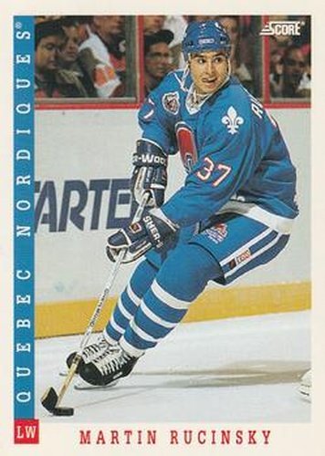 #254 Martin Rucinsky - Quebec Nordiques - 1993-94 Score Canadian Hockey