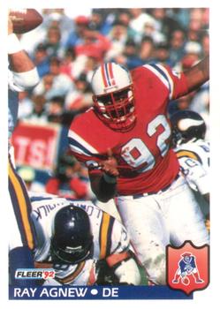 #254 Ray Agnew - New England Patriots - 1992 Fleer Football