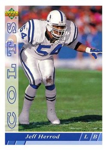 #255 Jeff Herrod - Indianapolis Colts - 1993 Upper Deck Football