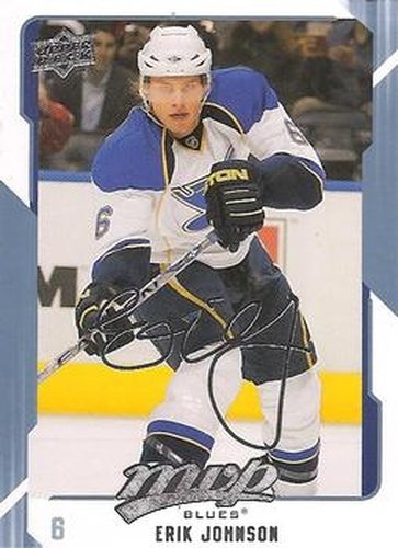 #255 Erik Johnson - St. Louis Blues - 2008-09 Upper Deck MVP Hockey
