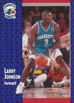 #255 Larry Johnson - Charlotte Hornets - 1991-92 Fleer Basketball