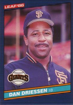 #255 Dan Driessen - San Francisco Giants - 1986 Leaf Baseball