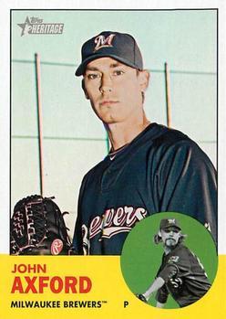#255 John Axford - Milwaukee Brewers - 2012 Topps Heritage Baseball