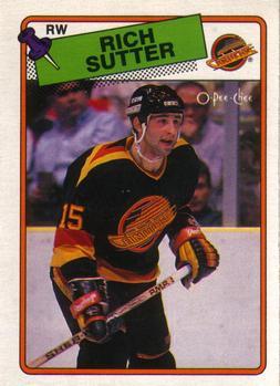 #255 Rich Sutter - Vancouver Canucks - 1988-89 O-Pee-Chee Hockey