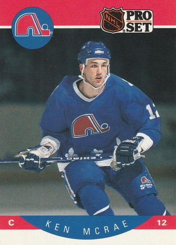 #255 Ken McRae - Quebec Nordiques - 1990-91 Pro Set Hockey