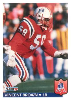 #256 Vincent Brown - New England Patriots - 1992 Fleer Football