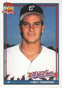 #256 Greg Hibbard - Chicago White Sox - 1991 Topps Baseball