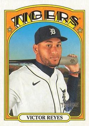 #256 Victor Reyes - Detroit Tigers - 2021 Topps Heritage Baseball