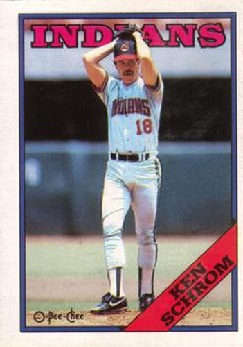 #256 Ken Schrom - Cleveland Indians - 1988 O-Pee-Chee Baseball