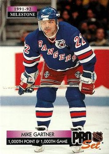 #256 Mike Gartner - New York Rangers - 1992-93 Pro Set Hockey